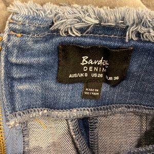 bardot corset denim skirt